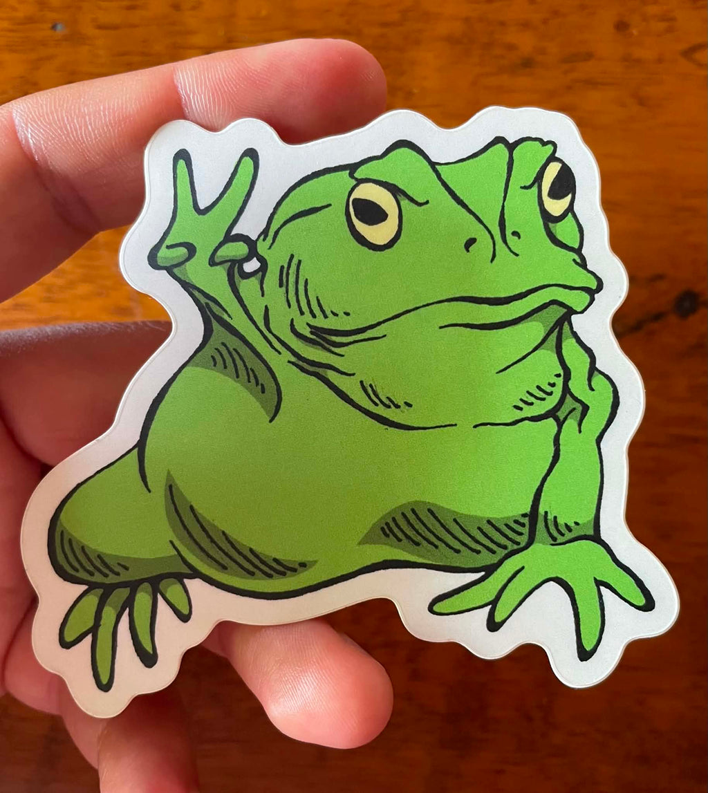 Victory Frog Sticker
