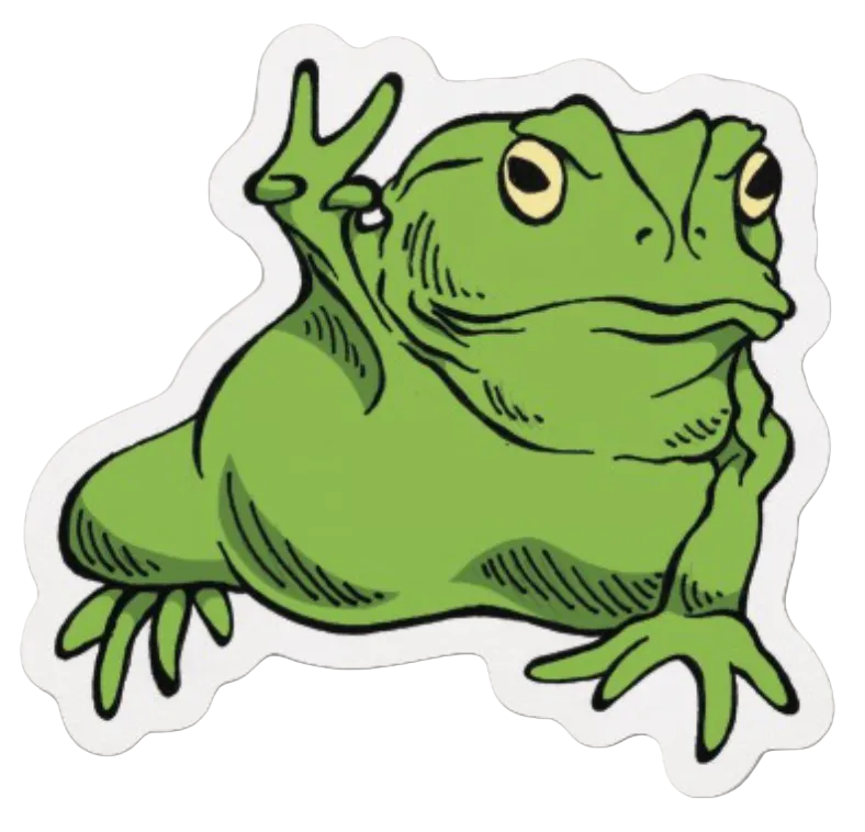 Victory Frog Sticker